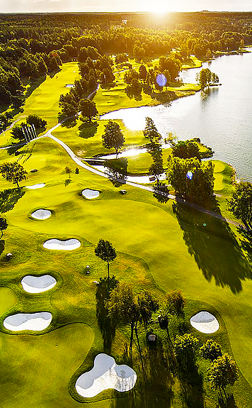 Arial golf course view image